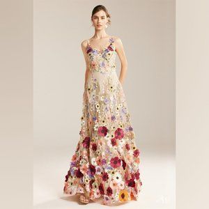 3d floral gown